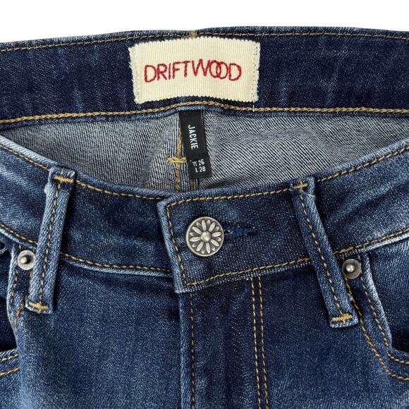 DRIFTWOOD Jackie Floral Embroidery Skinny High Rise Jean Size 26 - Picture 4 of 6